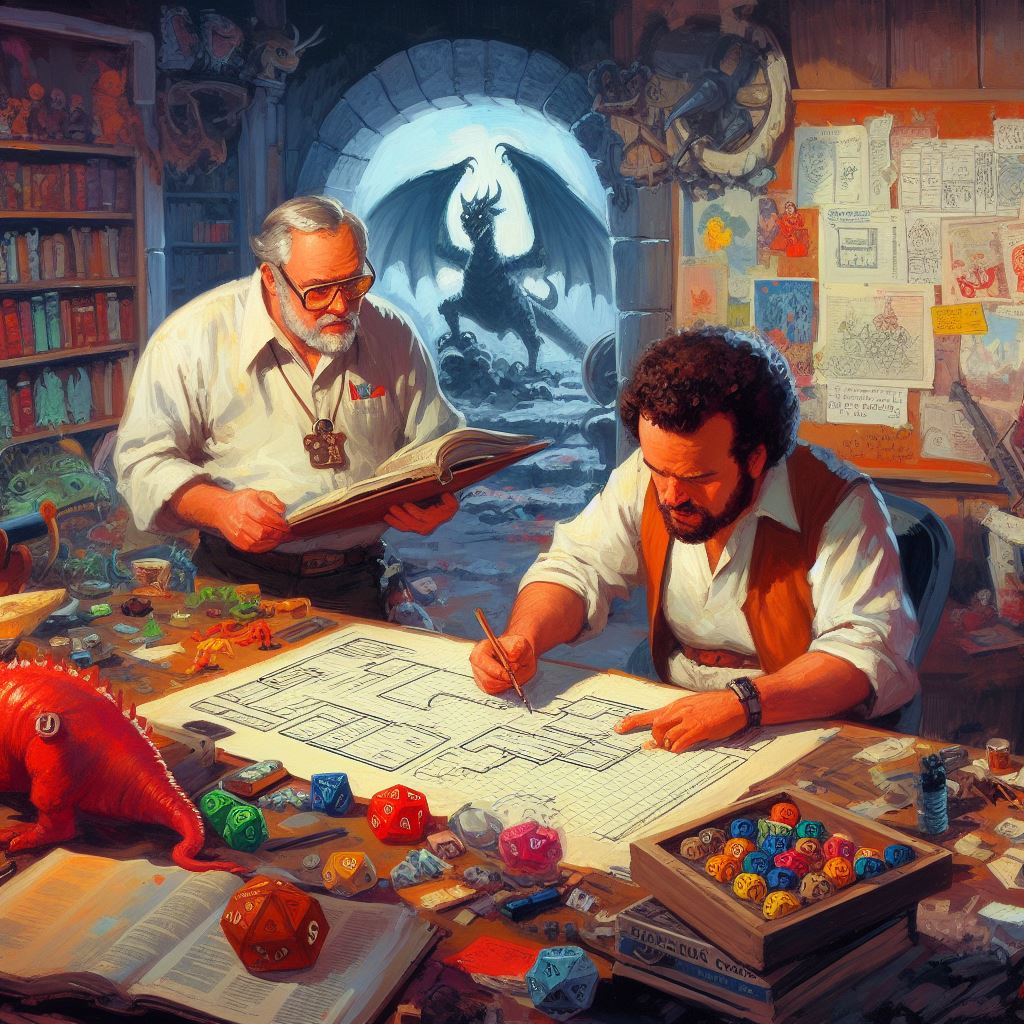 Gary Gygax and Dave Arneson creating Dungeons and Dragons