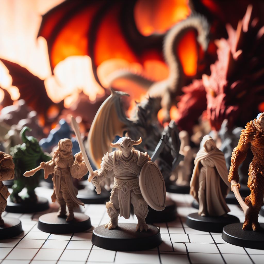 Dungeons and Dragons serve as visual representations of characters, monsters, and the fantastical world around them
